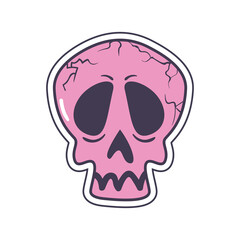 flat pink skull illustration