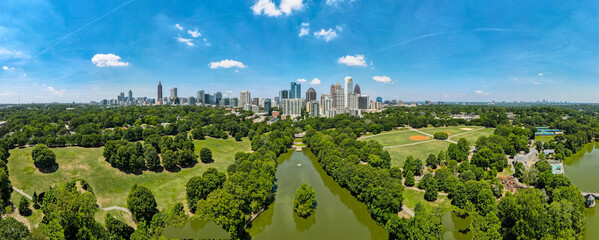 Atlanta cityscape from Piedmont Park - obrazy, fototapety, plakaty