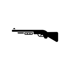 Shotgun black icon on white background. Vector illustration