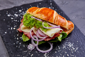 croissant with ham and cheese