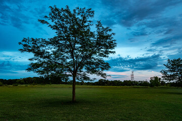 Reflection on Lake at Dusk at Turtlehead Lake Nature Preserve in Orland Park, IL (Suburban Chicago)