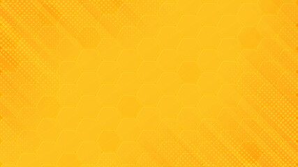 Orange honey pad polygon background with dots bubble and web banner has space for writing 
