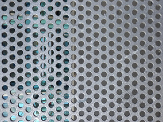 288 / 5.000Resultados de traducciónMetal panel background with holes. Perforated aluminum sheet metal. Full frame perforated steel.