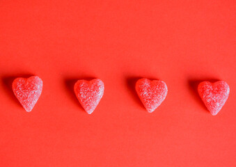 Photo of red jelly candy hearts