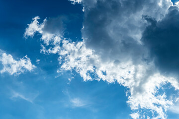 Naklejka na ściany i meble sunny and cloudy sky. beautiful sky on a sunny day