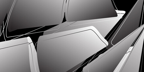 Abstract silver black background