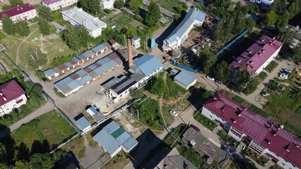  Summer photo of a green village from quadrocopter