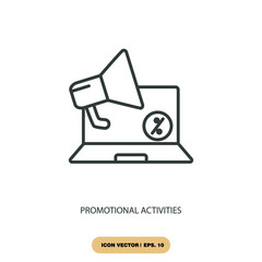 promotional activities icons  symbol vector elements for infographic web