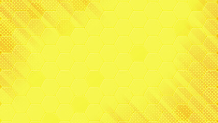 Yellow honey pad polygon background with dots bubble and web banner has space for writing 