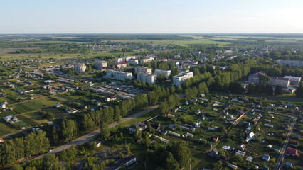 Summer photo of a green village from quadrocopter