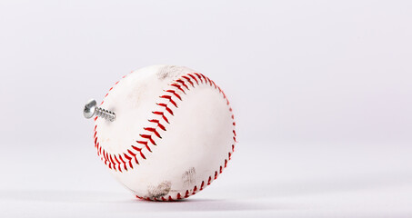 Literal illustration of a screwball baseball