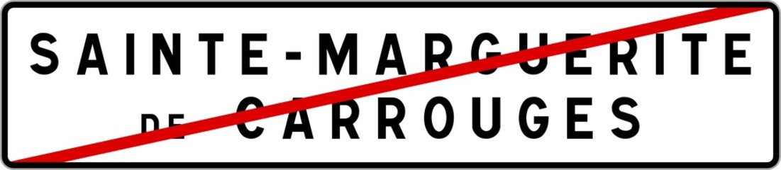 Panneau sortie ville agglomération Sainte-Marguerite-de-Carrouges / Town exit sign Sainte-Marguerite-de-Carrouges