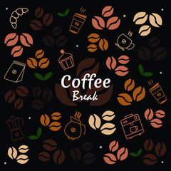 Seamless Coffee Pattern Background Design