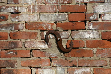 Old brick wall with steel bracket 1