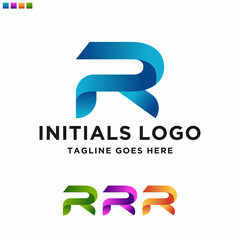 Minimal Letter Initial R Logo Design Template. Vector Logo Illustration