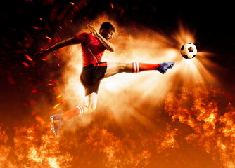 Soccer player in action