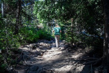 Obraz premium hiking in the woods