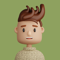 3D cartoon avatar of smiling man - 516621409