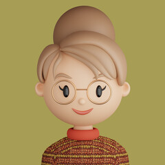 3D cartoon avatar of smiling woman - 516621436