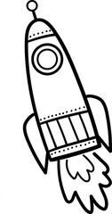 Drawing of a flying rocket