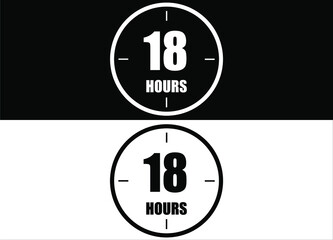 18 hours. Set of white and black clock with appointment.