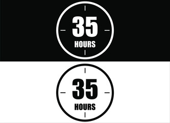 35 hours. Set of white and black clock with appointment.