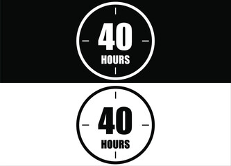 40 hours. Set of white and black clock with appointment.