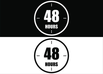 48 hours. Set of white and black clock with appointment.