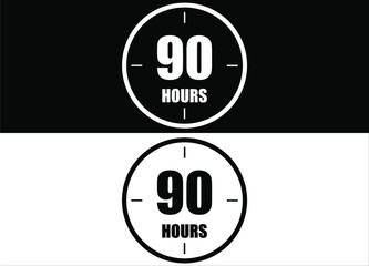 90 hours. Set of white and black clock with appointment.