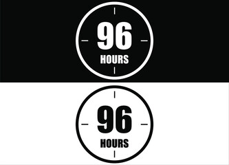 96 hours. Set of white and black clock with appointment.
