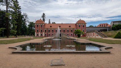 Ostrov, Czech Republic / Karlovy Vary Region - 06 24 2022: Chateau Ostrov nad Ohri front view