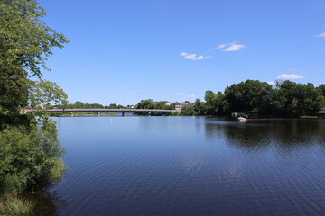 Obraz premium Yamaska River in summer in St-Hyacinthe, Quebec