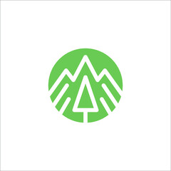 Pine Tree Mountain Logo Design 