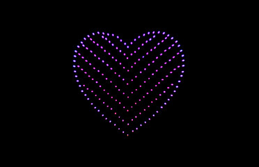 a heart shape made from drones on the night sky