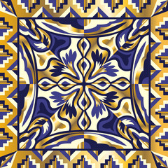 vector contemporary luxury ethnic egyptian scarf pattern on blue