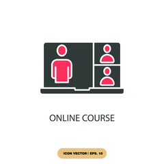 online course icons  symbol vector elements for infographic web