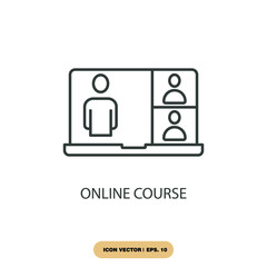 online course icons  symbol vector elements for infographic web
