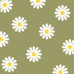 cute pastel daisy flower. chamomile flower background. digital wrapping paper. wallpaper background. Vector illustration.