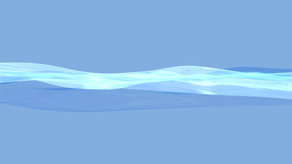 Water Wave liquid flow surface 3D illustration.