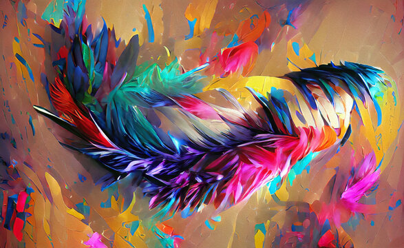 Abstract colorful feather like illustration background