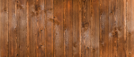 brown vertical wooden planks. banner wood texture for a rustic background - top view.