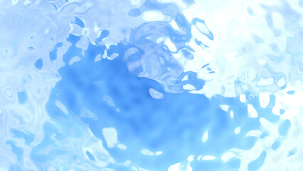 Water Wave flow ripple blue 3D illustration.