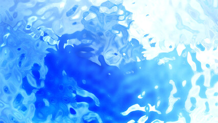 Water Wave flow ripple blue 3D illustration.