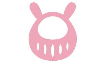 年賀状テンプレート　卯年2023　顔はめうさぎだるま　賀詞なし