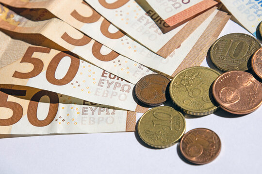 Euro banknotes European money. Economy and banks of Europe.