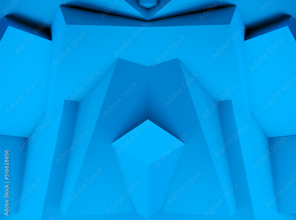 Poster Abstract background with realistic overlapping blue cubes