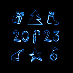 Vector set for New Year and Christmas.