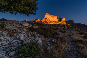 Fototapeta premium Archangelos fort castle in Rhodes, Greece