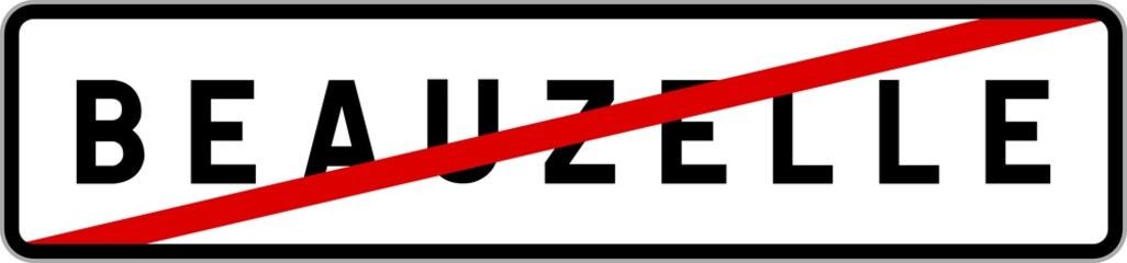 Fototapeta premium Panneau sortie ville agglomération Beauzelle / Town exit sign Beauzelle