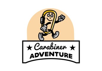 Walking funny carabiner illustration design